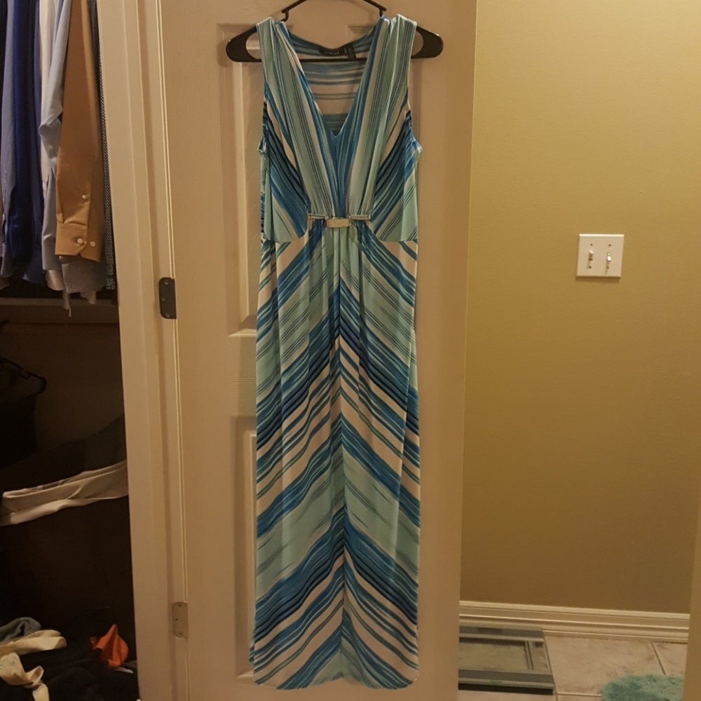 Elementz Petite Blue Patterned Maxi
